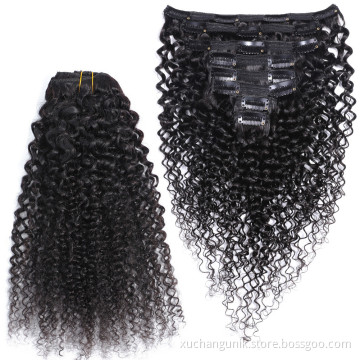 Uniky Hot Sale 100% Human clip in hair extensions for black women 7pcs or 8pcs or 10pcs full head